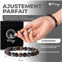 PURAJA Bracelet de protection en pierres précieuses véritables | Triple protection grâce aux pierres de protection: Tourmaline, 