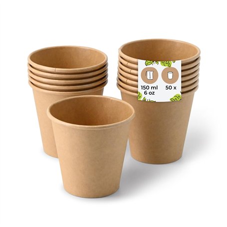 BIOZOYG 50x gobelets jetables 150 ml / 6 oz
