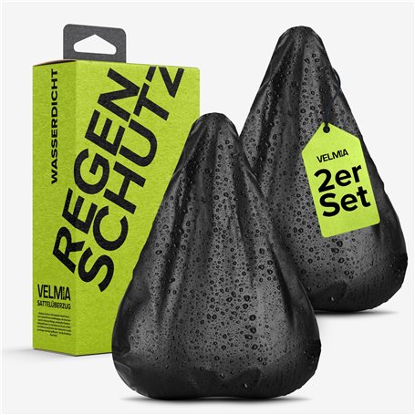 VELMIA Lot de 2 housses de selle de vélo imperméables - Durable et légère - Housse de selle de vélo - Housse de selle de vélo -