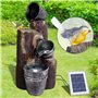 Fontaine Cascade de Jardin Solaire Autonome avec Batterie Li-ION et Lumière LED Pretty Bird 76 cm