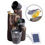 Fontaine Cascade de Jardin Solaire Autonome avec Batterie Li-ION et Lumière LED Pretty Bird 76 cm