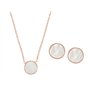 Happiness Boutique Parure de bijoux 2 pièces en or rose pour femme | Petites boucles d'oreilles à tige et collier délicat