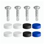 Lot de 4 vis de plaque d'immatriculation avec pointe de perçage - Avec capuchons - 5 x 19 mm - Fixation de plaque d'immatriculat