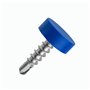 Lot de 4 vis de plaque d'immatriculation avec pointe de perçage - Avec capuchons - 5 x 19 mm - Fixation de plaque d'immatriculat