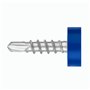 Lot de 4 vis de plaque d'immatriculation avec pointe de perçage - Avec capuchons - 5 x 19 mm - Fixation de plaque d'immatriculat