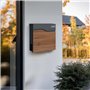 SCHARTEC® SPB-7 Boîte aux lettres murale en bois foncé et anthracite avec compartiment à journaux moderne et grande