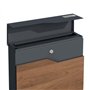 SCHARTEC® SPB-7 Boîte aux lettres murale en bois foncé et anthracite avec compartiment à journaux moderne et grande