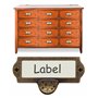 Fuxxer FUXXER - Lot de 6 poignées fenêtre d'étiquettes au design antique, en laiton vieilli, pour armoire pharmaceutique, boîte 