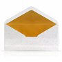 10 enveloppes blanches avec doublure métallique dorée 110 x 220 mm pour cartes de vœux noël carte cadeau chèques invitation