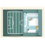 dabelino® Ensemble de papier à lettre de football pour enfants - Format A5 - Ligné avec enveloppes + bloc de coloriage - Pour ga