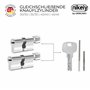 GERCAR Lot de 2 cylindres de serrure profilés 40/40 à bouton - Avec 10 clés - Fermeture identique - Longueur : 80 mm - A : 40 B 