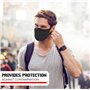 Masques en tissu KUNSTIFY - lot de 5 - coton - protection de la bouche et du nez - masques - lavable - unisexe - durable, car ré