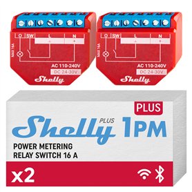 Shelly Plus 1PM | Relais interrupteur/commutateur Wi-Fi & Bluetooth | Domotique | Compteur de consommation | Compatible Alexa et