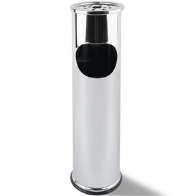Grafner Cendrier sur pied 2 en 1 en acier inoxydable avec poubelle