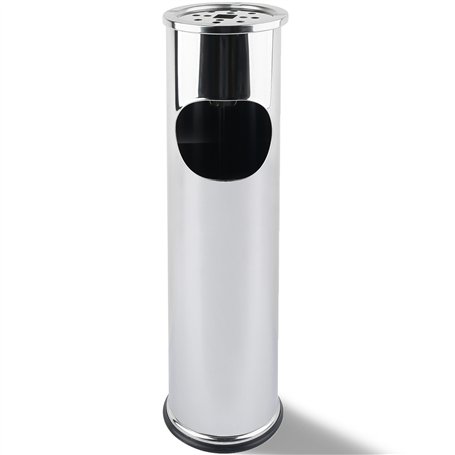 Grafner Cendrier sur pied 2 en 1 en acier inoxydable avec poubelle