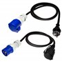 feletec Lot de 2 adaptateurs CEE – Fiche CEE vers prise Schuko et fiche Schuko vers prise CEE 230V 16A – Idéal pour camping