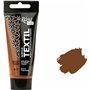 Krevo Art Peinture pour tissu - Marron - Acrylique à base d'eau - Résistant au lavage - Tube de 60 ml - Teinture textile lavable