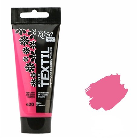 Krevo Art Teintures pour tissu - Lavables - Rose - Acrylique à base d'eau - Tube de 60 ml - Lavable en machine - Pour fixation -