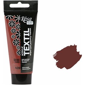 Krevo Art Teintures pour tissu - Lavables - Couleur textile - Marron chocolat - Peinture acrylique à base d'eau - Tube de 60 ml