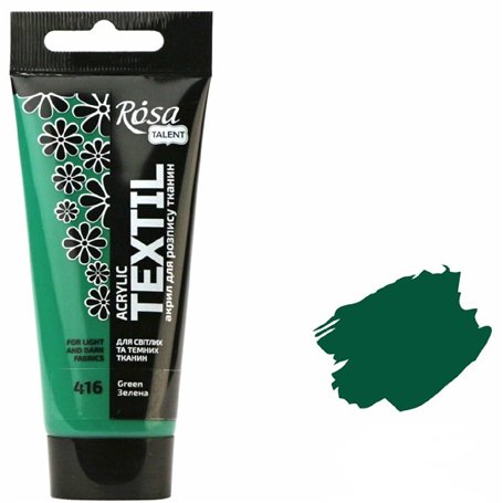 Krevo Art Peinture pour tissu résistante au lavage - Vert - Tube de 60 ml - Peinture textile lavable en machine pour la fixation