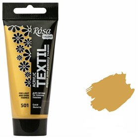 Krevo Art Peinture pour tissu - Résistante au lavage - Doré - Peinture acrylique à base d'eau - Tube de 60 ml - Peinture textile