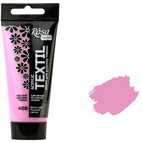 Krevo Art Peinture pour tissu - Résistante au lavage - Rose clair - Peinture acrylique à base d'eau - Tube de 60 ml - Peinture t