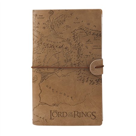 Elbenwald Le Seigneur des Anneaux Carnet de notes avec carte de la terre du Milieu en relief et réutilisable 12 x 19