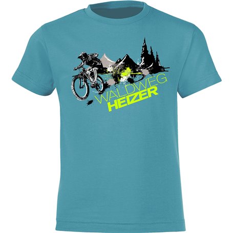 T-shirt de vélo pour enfant - Waldweg Heizer - VTT - Vêtement de sport pour garçons et filles - Vêtements d'extérieur