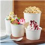 DeinPack Gobelets jetables bio en carton à emporter avec couvercle blanc I Gobelet avec revêtement intérieur PLA Gobelet à soupe