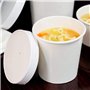 DeinPack Gobelets jetables bio en carton à emporter avec couvercle blanc I Gobelet avec revêtement intérieur PLA Gobelet à soupe