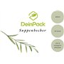 DeinPack Gobelets jetables bio en carton à emporter avec couvercle blanc I Gobelet avec revêtement intérieur PLA Gobelet à soupe