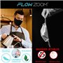 FLOWZOOM® Masque tissu lavable - lot de 2 masques noirs | Efficacité de filtration élevée > 98% | Masque avec filtre poche | Mas