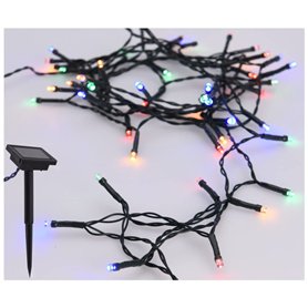 Spetebo Guirlande lumineuse solaire multicolore - 7 m / 50 LED - Éclairage décoratif avec module solaire - Fil lumineux d'extéri