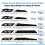 Effektwerk Lames de scie alternative (32 pièces), jeu de lames de scie de rechange en acier au carbure, scies sabre HCS et bimét