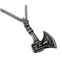 Vikings Pendentif en métal Motif hache viking Loup avec collier en acier inoxydable dans une pochette à bijoux