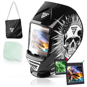 STAHLWERK Masque de soudage Automatique 3 en 1 Skull ST-990 - Casque de Soudeur avec True-Colour