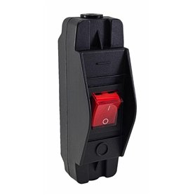 Interrupteur à cordon noir - Interrupteur marche arret - Boîtier robuste avec interrupteur à bascule interchangeable - 16 A 250