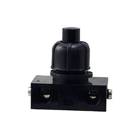 Interrupteur à pression encastrable avec contacts à vis pour lampes et appareils 250 V 2 A Noir