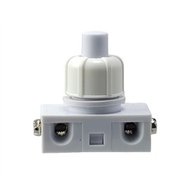 Interrupteur à pression encastrable avec contacts à vis pour lampes et appareils 250 V 2 A