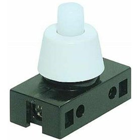 Interrupteur à pression encastrable avec contacts à vis pour lampes et appareils 250 V 2 A Blanc