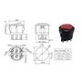 Interrupteur à bascule rond 6 broches 250 V 6 A ON-OFF-ON - Interrupteur à bascule rouge non éclairé