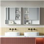 Mondeer Armoire de Toilette Miroir, Rangement Porte Étagère Réglable Style Moderne pour Salle de Bain, 55 x 15 x 60 cm, Blanc
