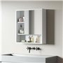 Mondeer Armoire de Toilette Miroir, Rangement Porte Étagère Réglable Style Moderne pour Salle de Bain, 55 x 15 x 60 cm, Blanc