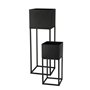 Spetebo Lot de 2 Supports de Fleurs en Métal Noir pour l'Extérieur - 58/37 cm - Colonne de Plantes de Jardin Avec Pot Intégré -
