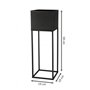 Spetebo Lot de 2 Supports de Fleurs en Métal Noir pour l'Extérieur - 58/37 cm - Colonne de Plantes de Jardin Avec Pot Intégré - 