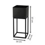 Spetebo Lot de 2 Supports de Fleurs en Métal Noir pour l'Extérieur - 58/37 cm - Colonne de Plantes de Jardin Avec Pot Intégré - 