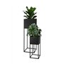 Spetebo Lot de 2 Supports de Fleurs en Métal Noir pour l'Extérieur - 58/37 cm - Colonne de Plantes de Jardin Avec Pot Intégré - 