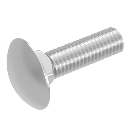SECCARO Lot de 20 boulons de carrosserie M12 x 45 mm en acier inoxydable V2A VA A2 DIN 603/ISO 8677 Tête bombée avec collet carr