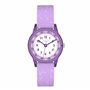 Cander Berlin MNA 4030 V Montre pour enfant étanche 3 ATM Montre d'apprentissage analogique pour fille Violet pailleté