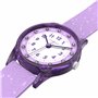Cander Berlin MNA 4030 V Montre pour enfant étanche 3 ATM Montre d'apprentissage analogique pour fille Violet pailleté, bracelet